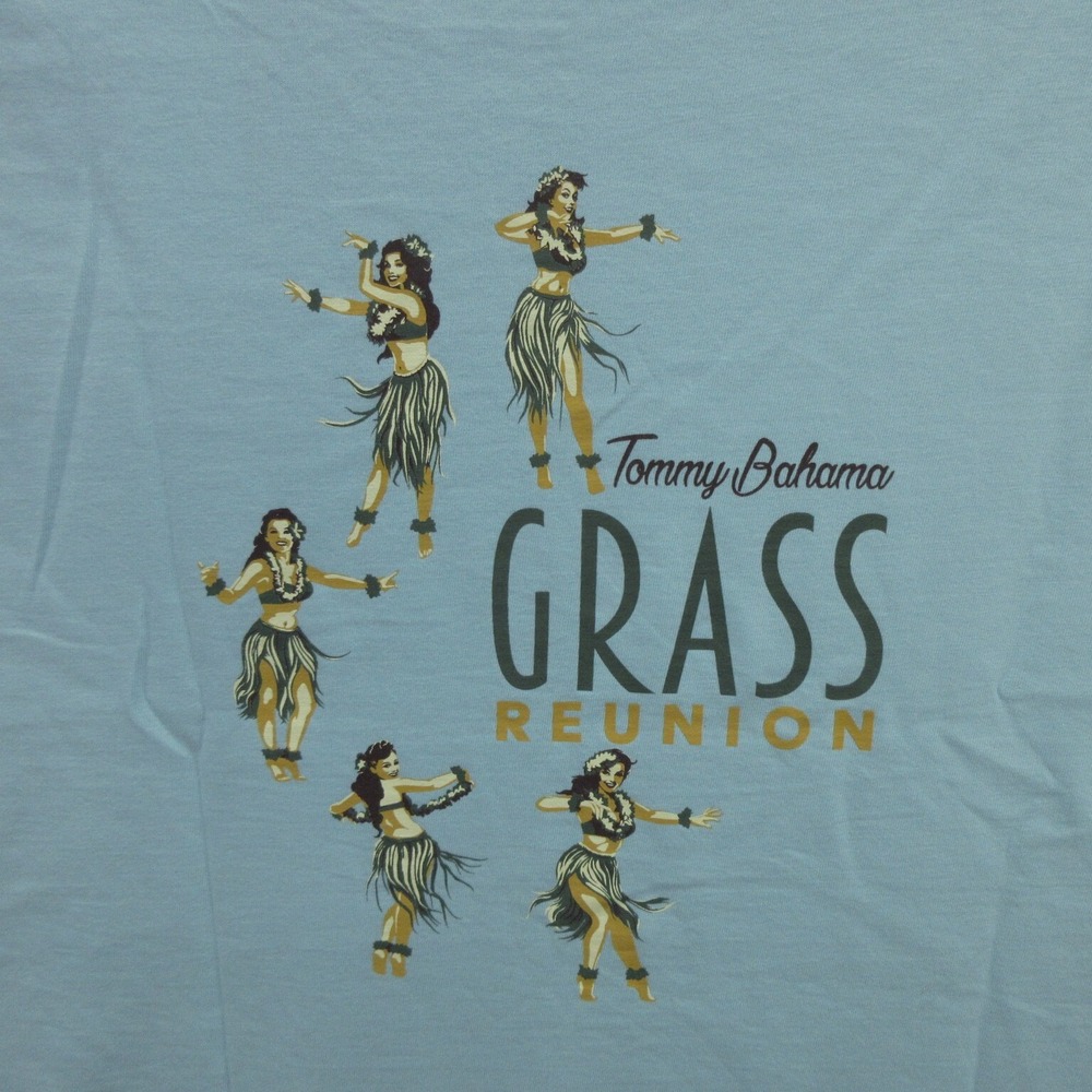 Tommy Bahama Men's Graphic T-Shirt Medium Blue Grass Reunion Tee 100% Cotton New